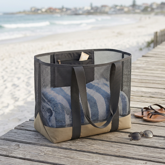 DryMeshSack Ultra-Mesh Sand-Filtering Beach Tote beach lifestyle view