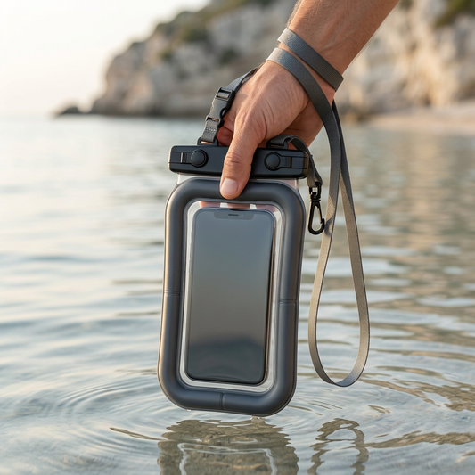 DryMeshSack Floating Air-Cushion Waterproof Phone Pouch coastal lifestyle view